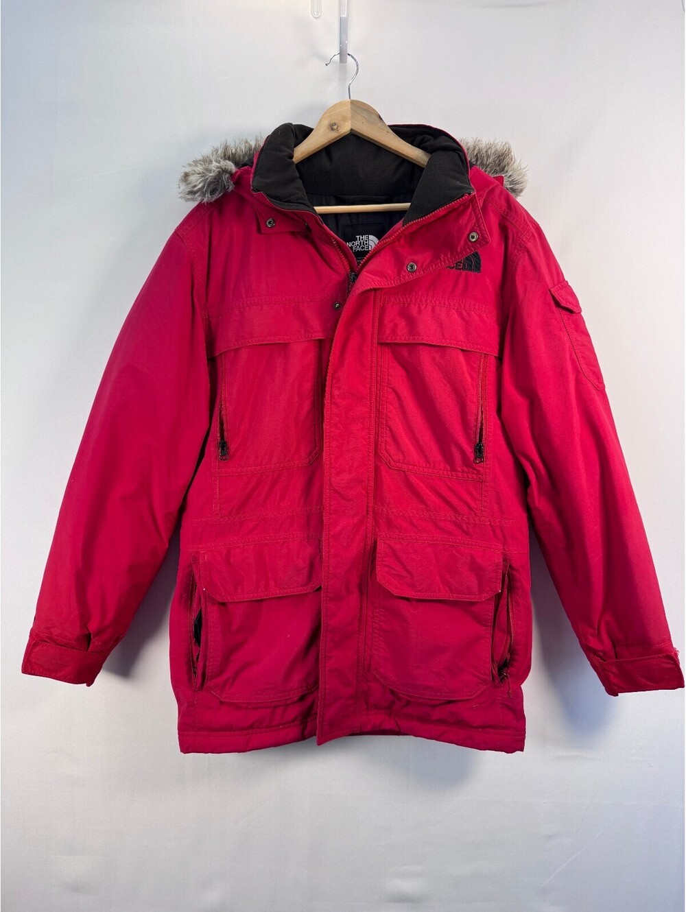 The North Face McMurdo 550 Down HyVent Fur Hood Parka Red Men's Small Gorpcore